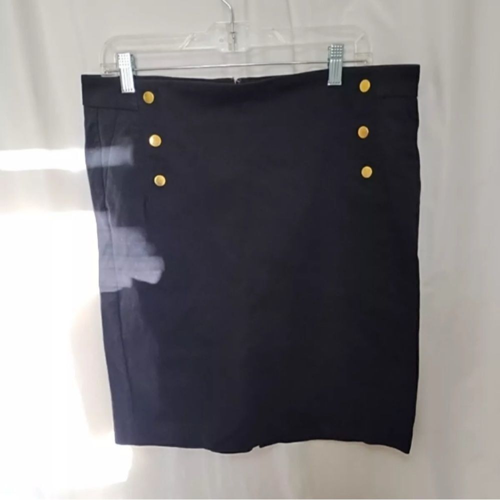 Black Skirt with Gold Buttons